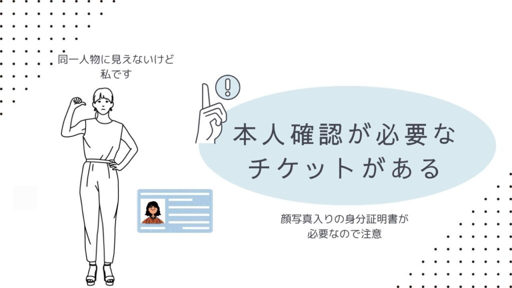 本人確認の必要なチケットがある注意喚起